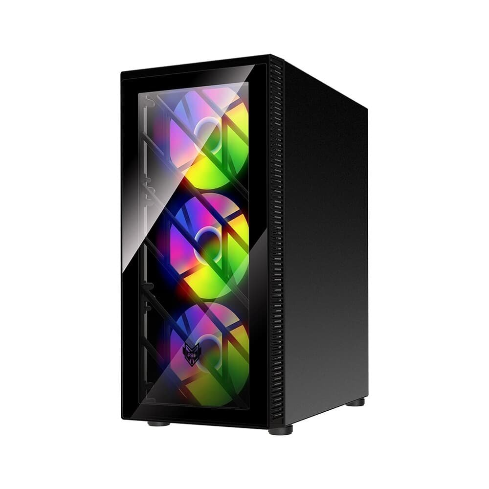 Gabinete Gamer FSP CMT192, Mid Tower, ARGB, ATX, Lateral em Vidro Temperado, Preto - CMT192