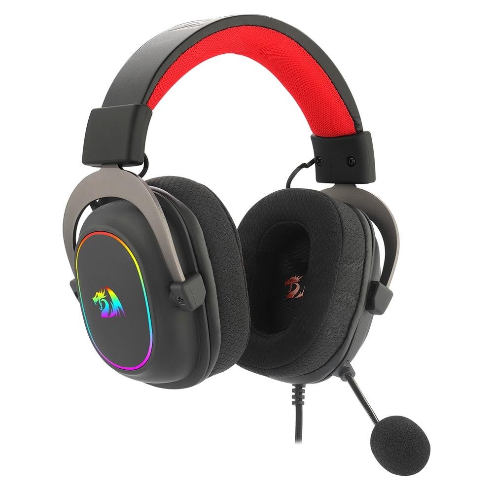 Headset Gamer Redragon Zeus X, Chroma Mk.II, RGB, Som Surround 7.1, Drivers 53mm, USB, Preto e Vermelho - H510-RGB