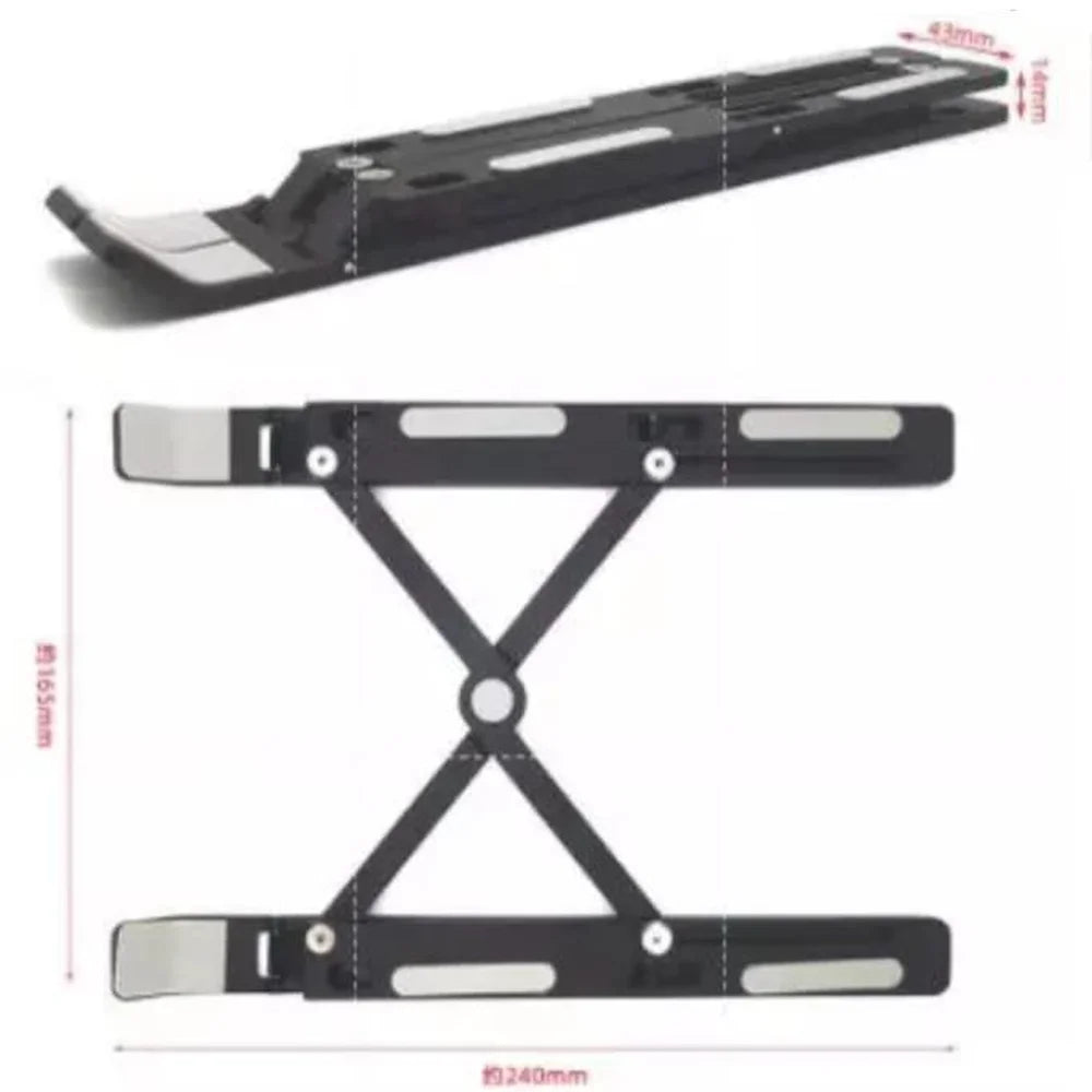 Base Suporte Ergonômico P/ Notebook Tablet Dobrável - Preto/cinza