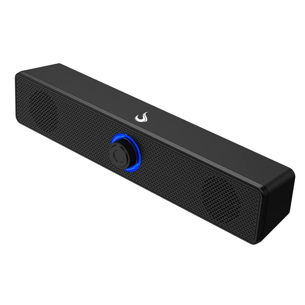 Caixa de Som Gamer Rise Mode Aura Sound S2 Blue, LED Azul, Bluetooth, 3W*2, Preto  - RM-SP-02-BB