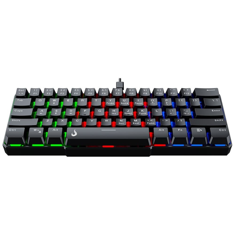 Teclado Semi Mecânico Gamer Rise Mode G2 Mini, RGB, USB-C, Layout 60%, Preto - RM-TG-02-B