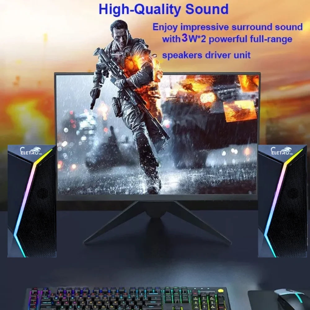 Caixa De Som Alto Falante RGB Bluetooth 6w - Computador Notebook