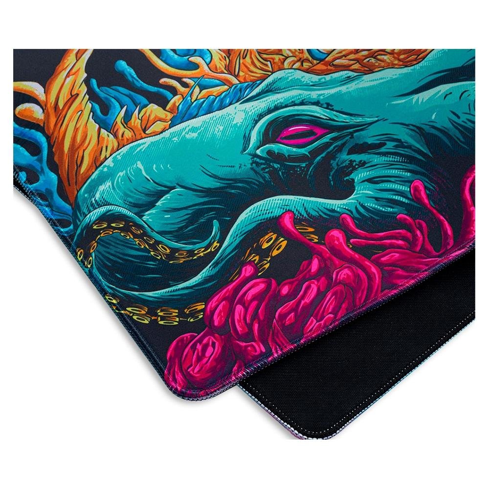 Mousepad Dazz Hybrid Daskmat Octopus, Extra Grande 900x400mm, Borda Costurada, Preto Estampado - 62000141