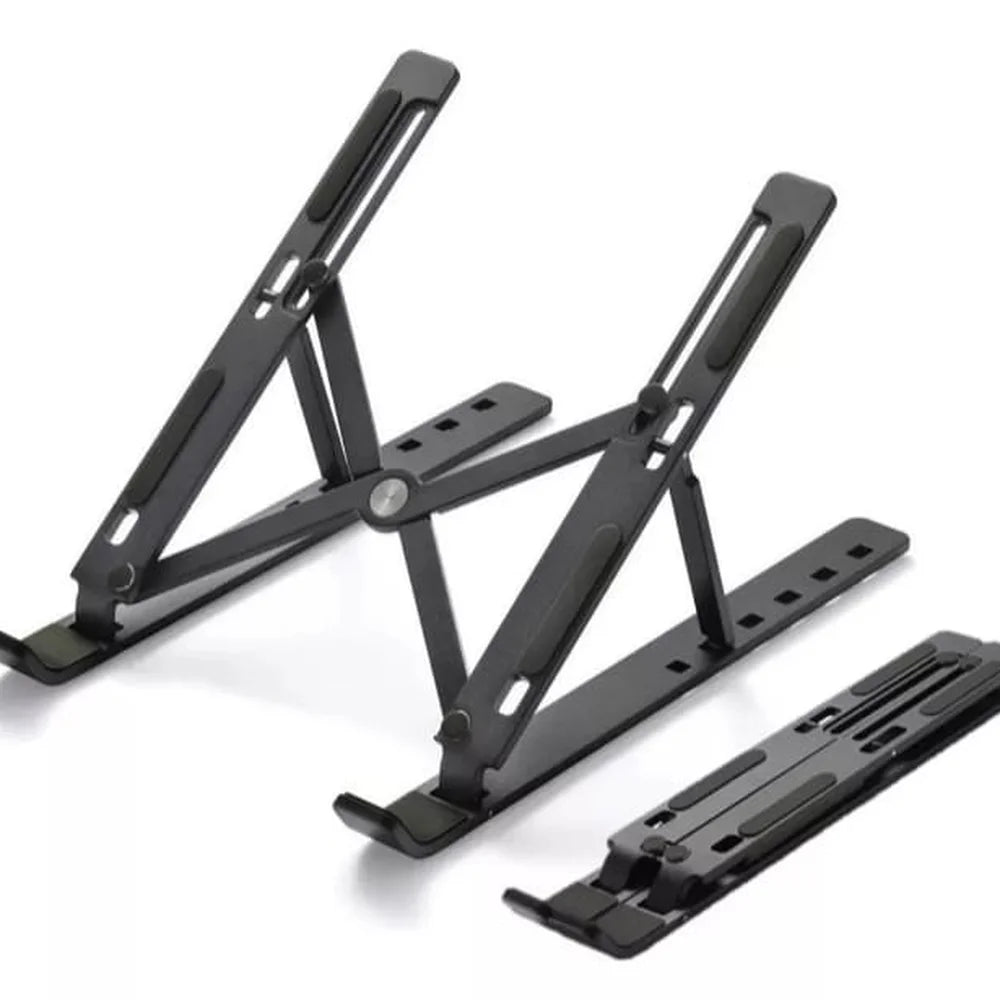 Base Suporte Ergonômico P/ Notebook Tablet Dobrável - Preto/cinza