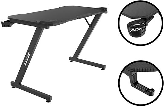 Mesa Gamer SuperFrame Epic, Com Suporte Para Headset e Copo, Black, SF-TB-EP11060BF